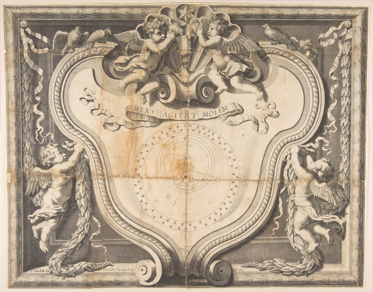 Het Copernicaanse systeem, ca. 1639 door J Girardin