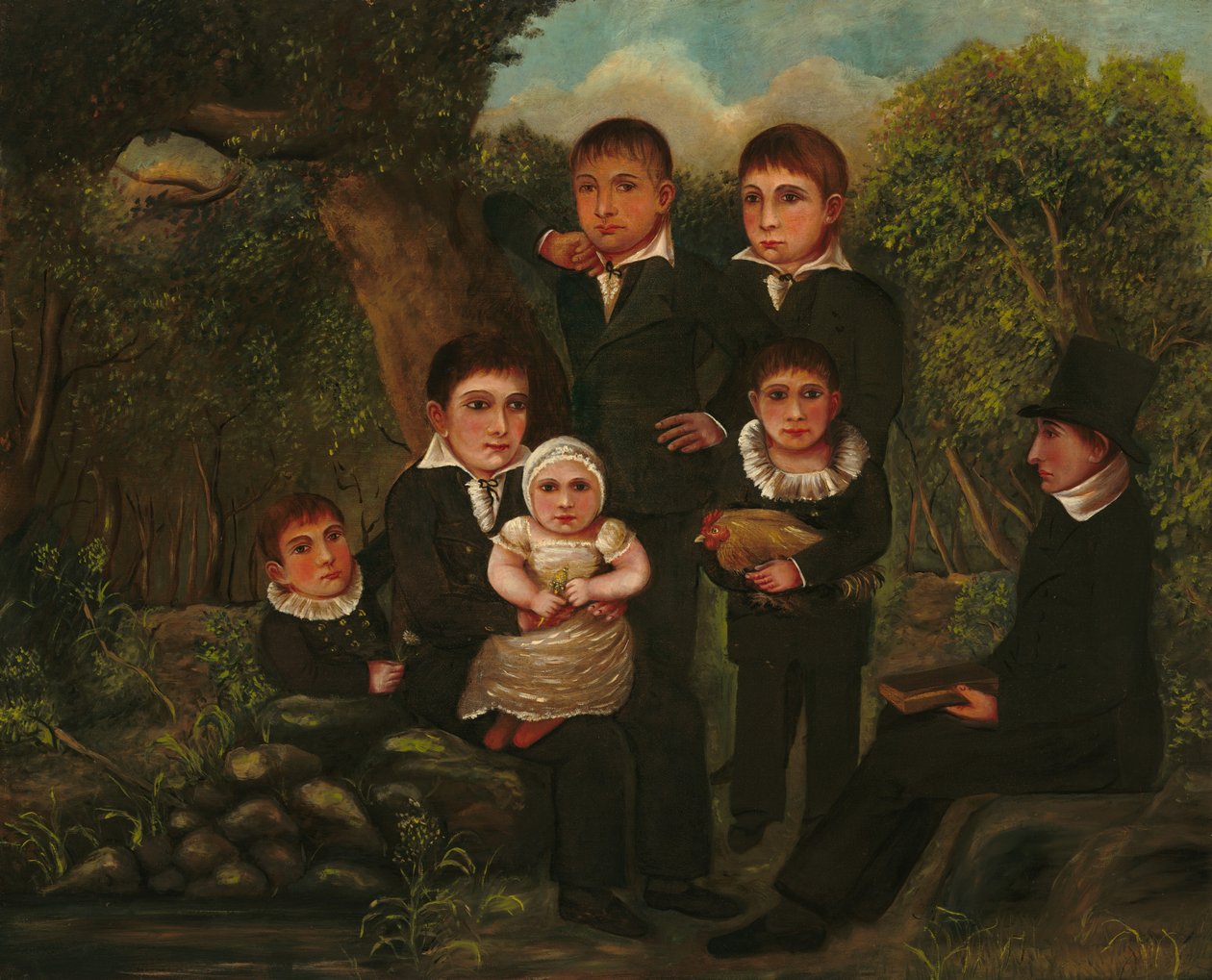 Abraham Clark en zijn kinderen door J. H.
