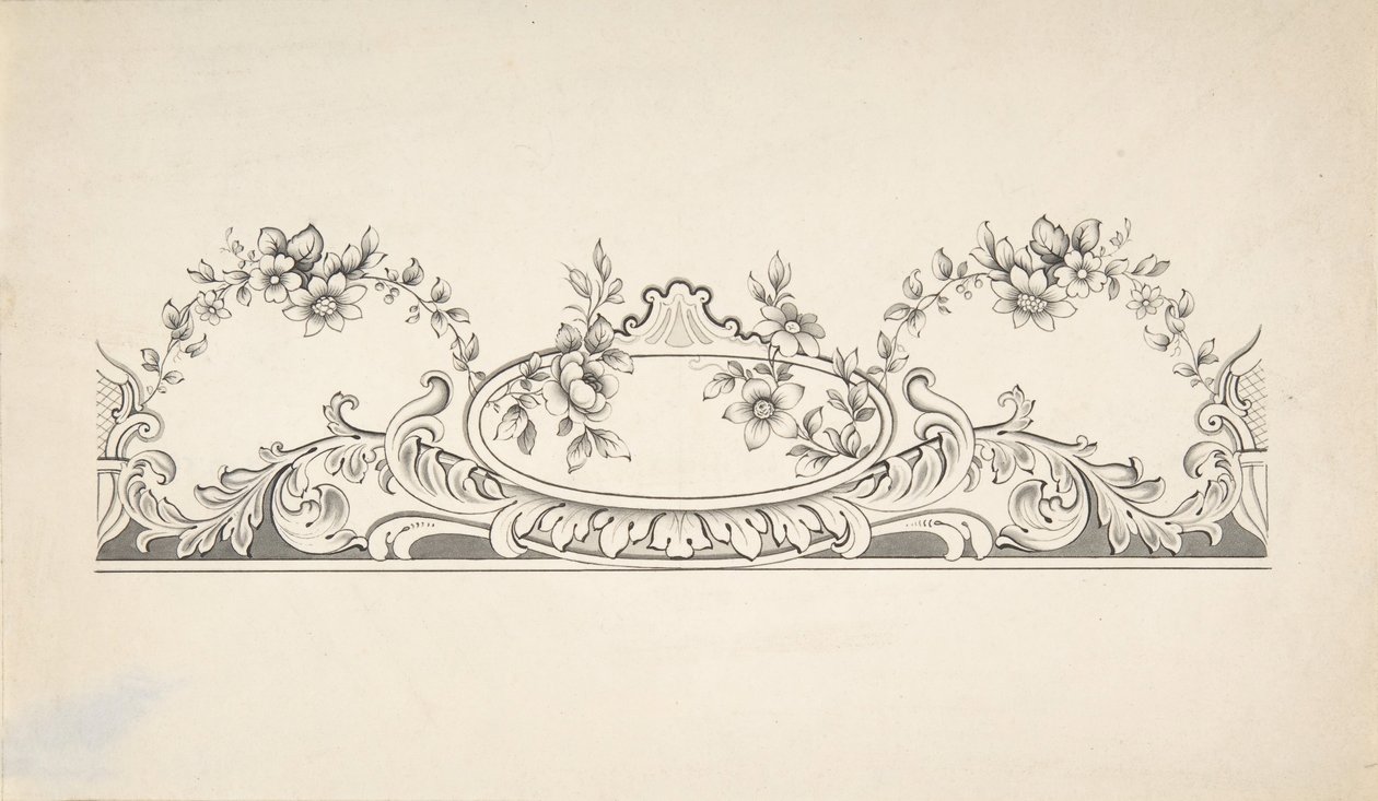 Ontwerp voor paneeldecoratie, 1828-40 door J Hulme