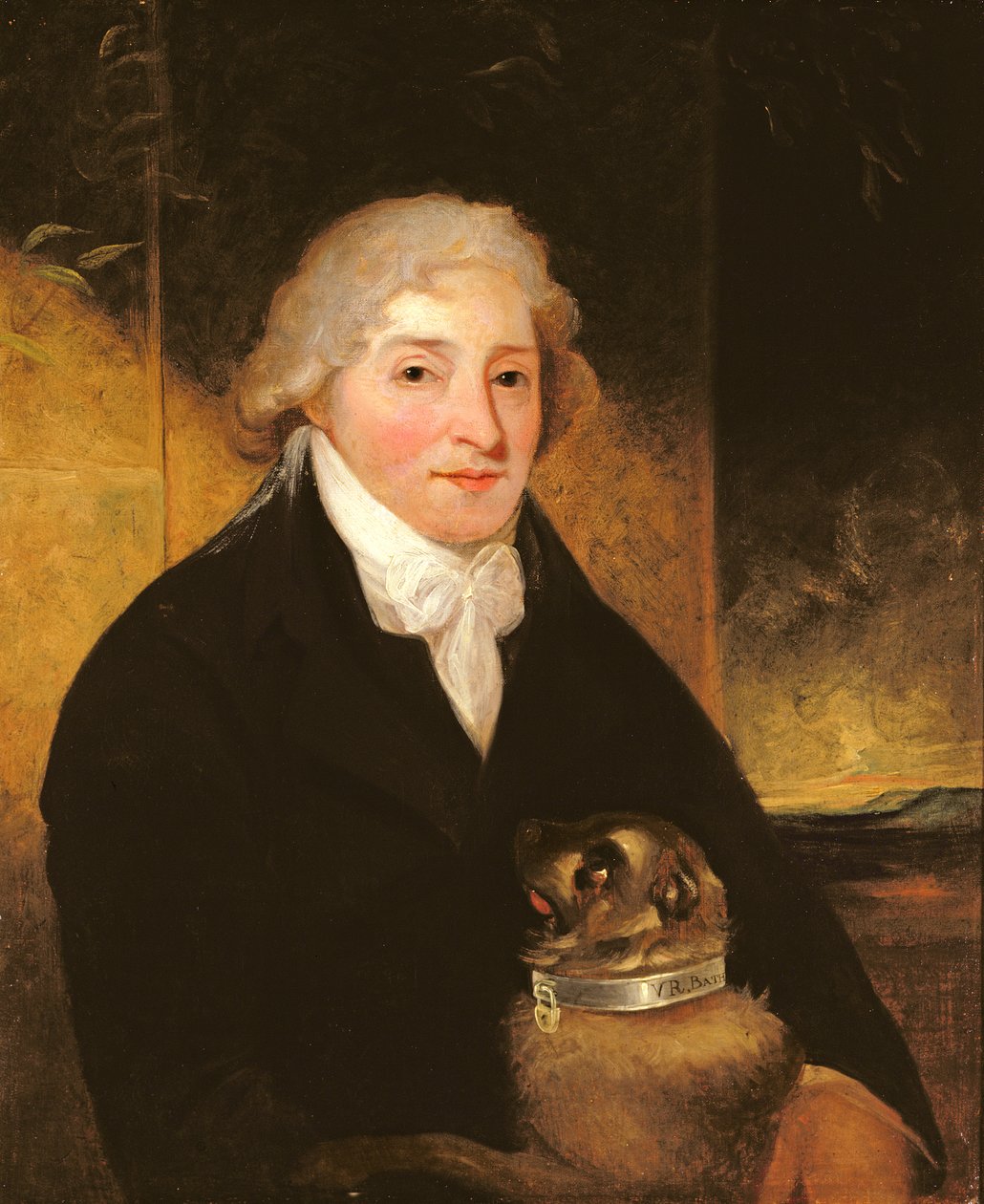 Venanzio Rauzzini met zijn Hond Turk, c.1795 door J. Hutchison