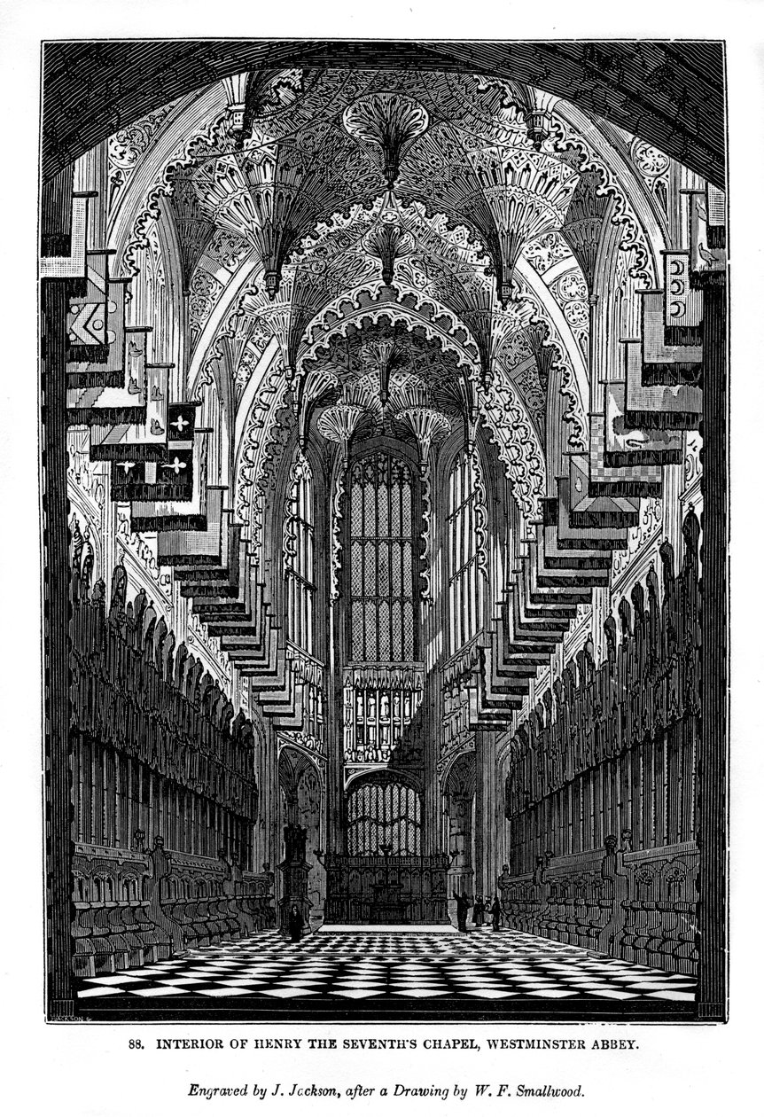 Interieur van de Henry VII Kapel, Westminster Abbey door J. Jackson