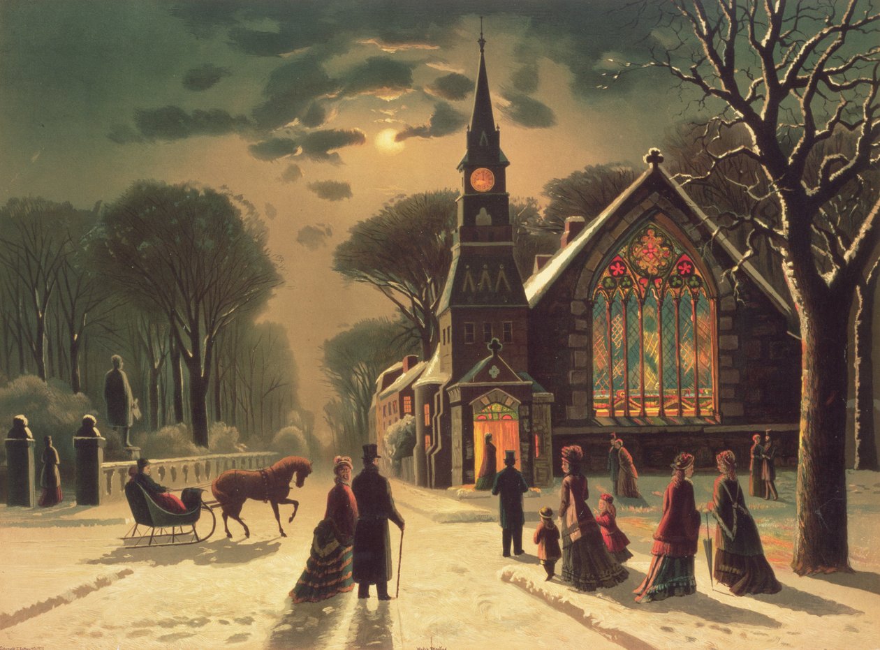 Kerstavond, gepubliceerd door J. Hoover and Son, 1878 door J. Latham