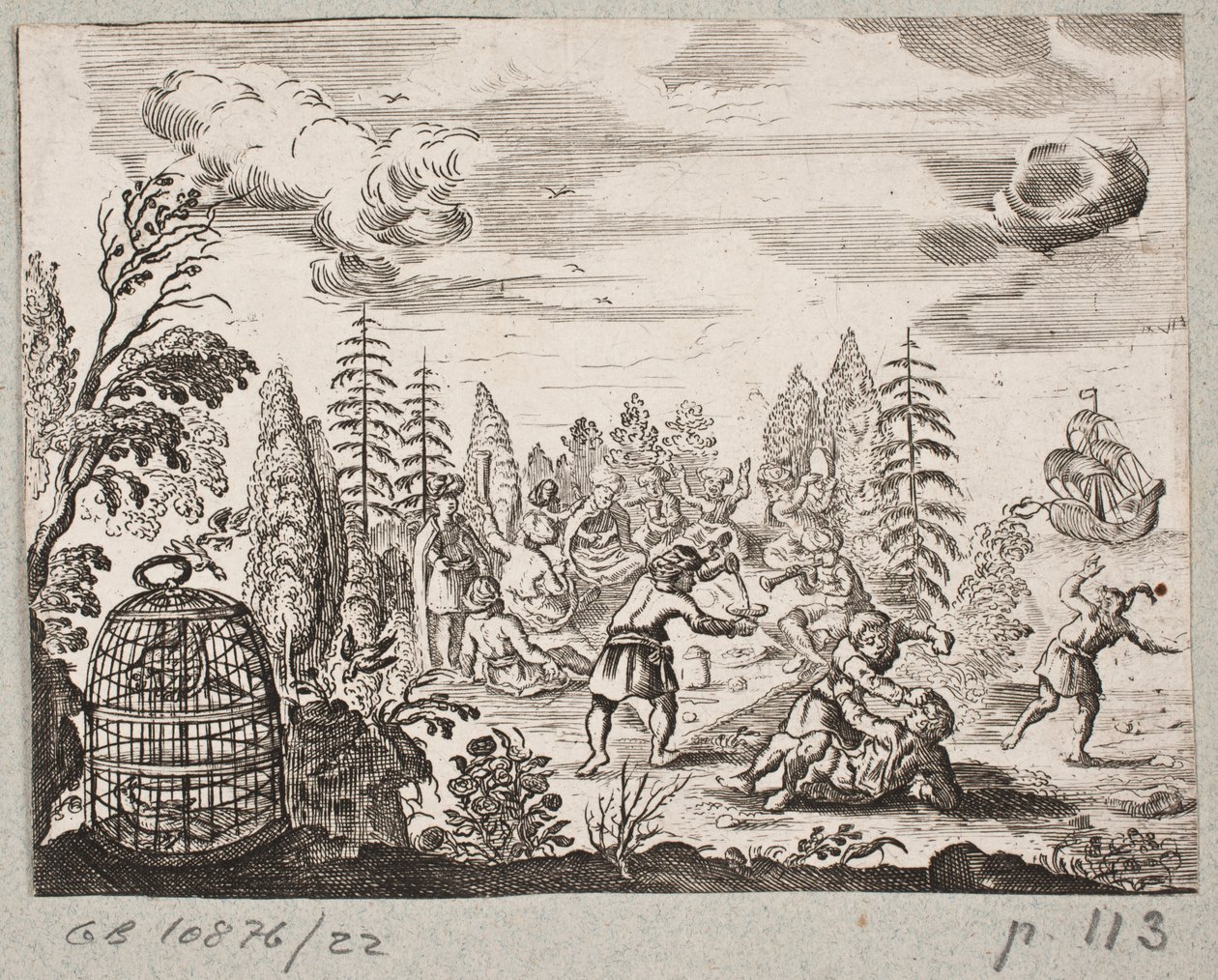Illustratie bij Adam Olearius, "Persianischer Rosenthal von einem Sinnreichen Poeten Schich Saadi [...]", Schleswig 1660 door J. Muller