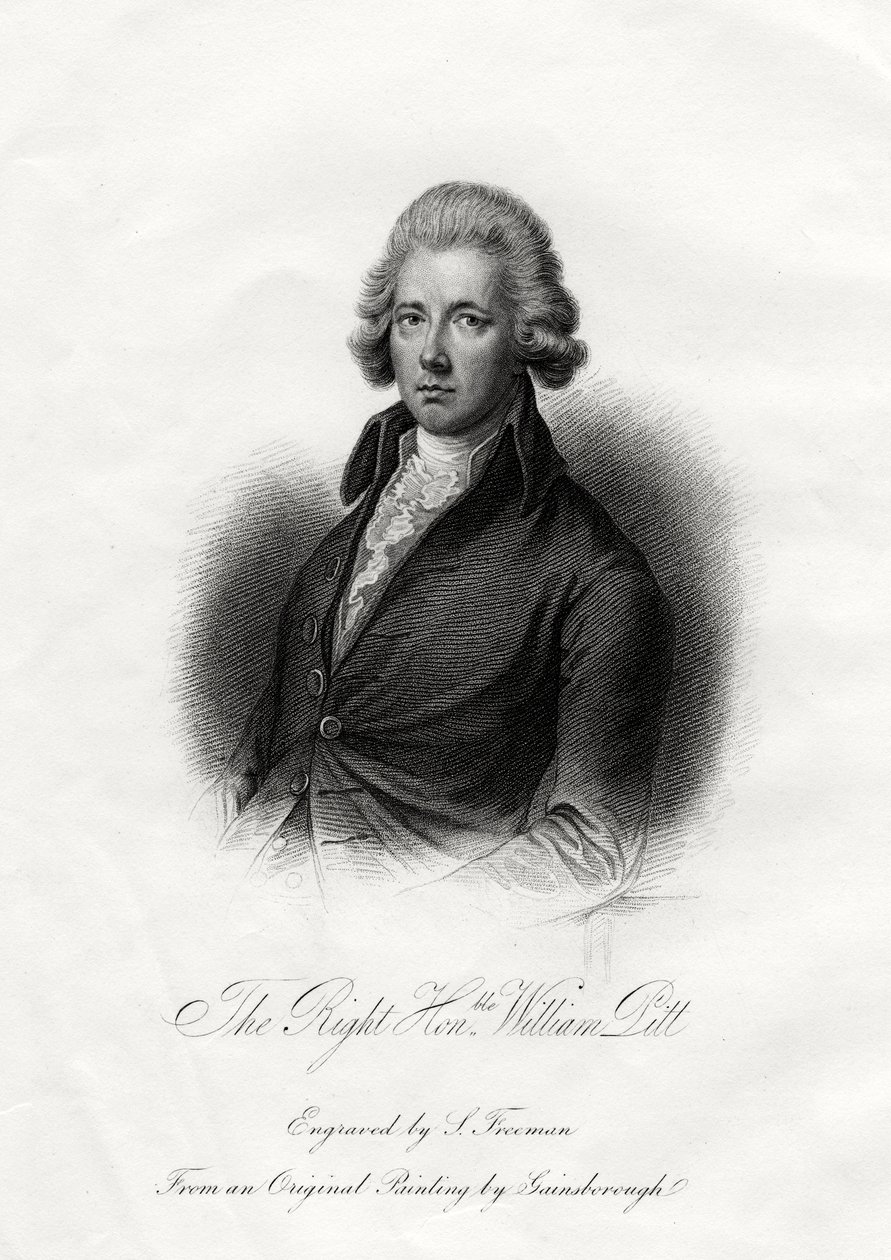 William Pitt de Jongere, Britse staatsman, 19e eeuw door J. Posselwhite