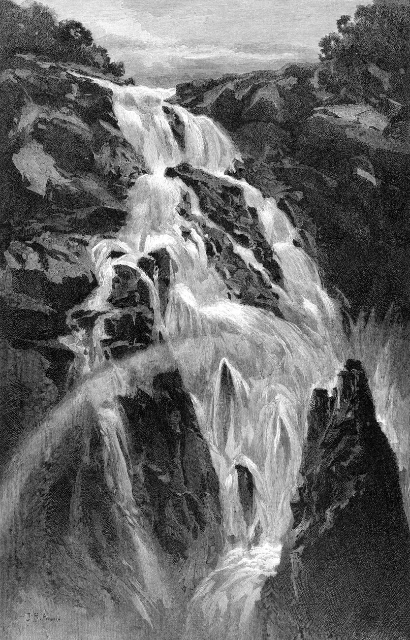 De Barron Falls nabij Cairns, Queensland, Australië, 1886 door J. R. Ashton
