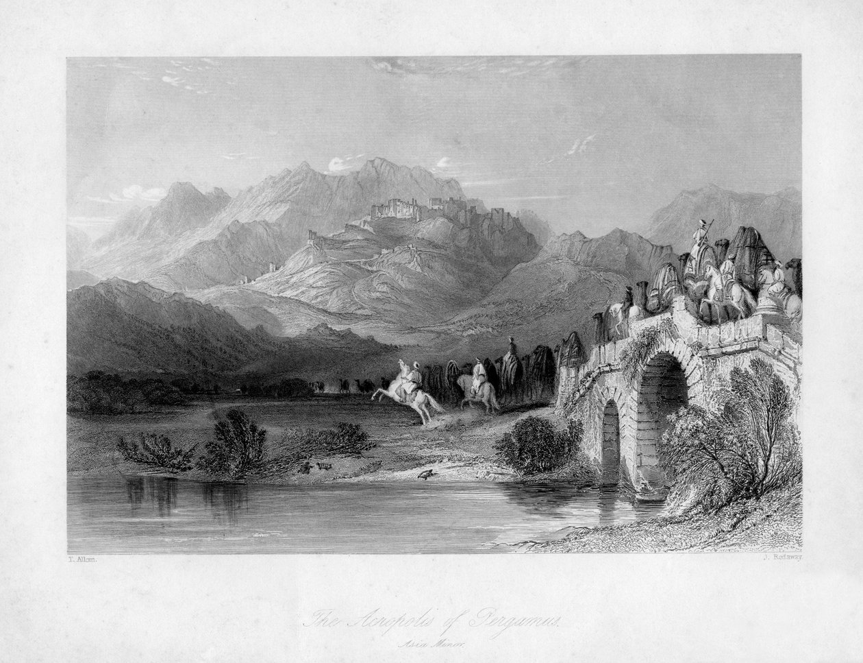De Akropolis van Pergamum Bergama, Turkije, 19e eeuw door J. Redaway