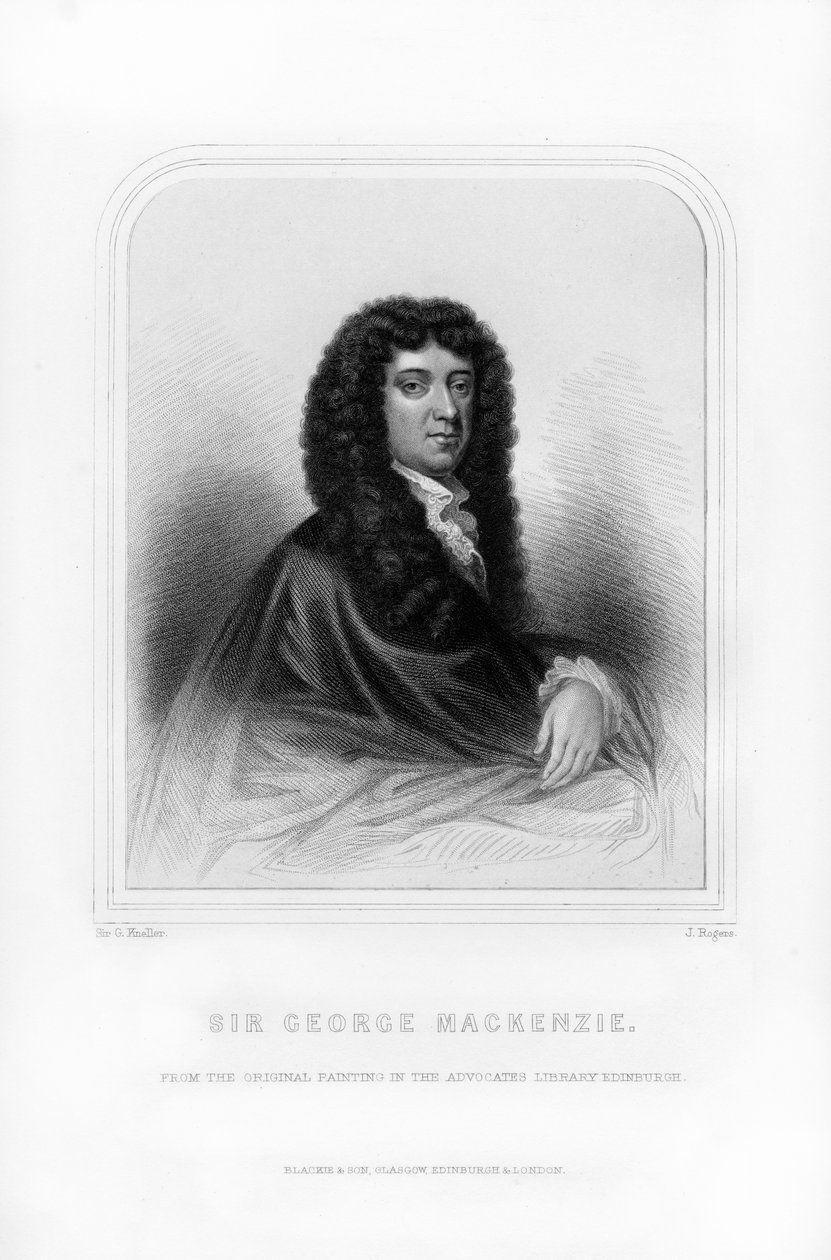 Sir George Mackenzie van Rosehaugh, Schotse advocaat en juridisch schrijver, 1870 door J. Rogers