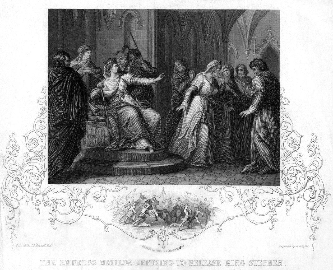 Keizerin Matilda weigert koning Stephen vrij te laten, 1141 door J. Rogers