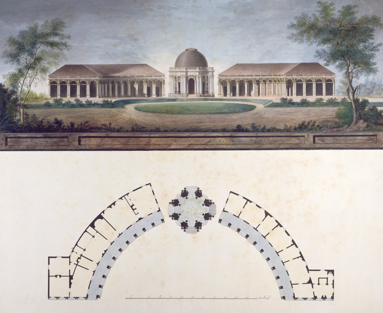 De Tempel van de Zon bij de Bayreuth Hermitage c.1780 door J. Saher