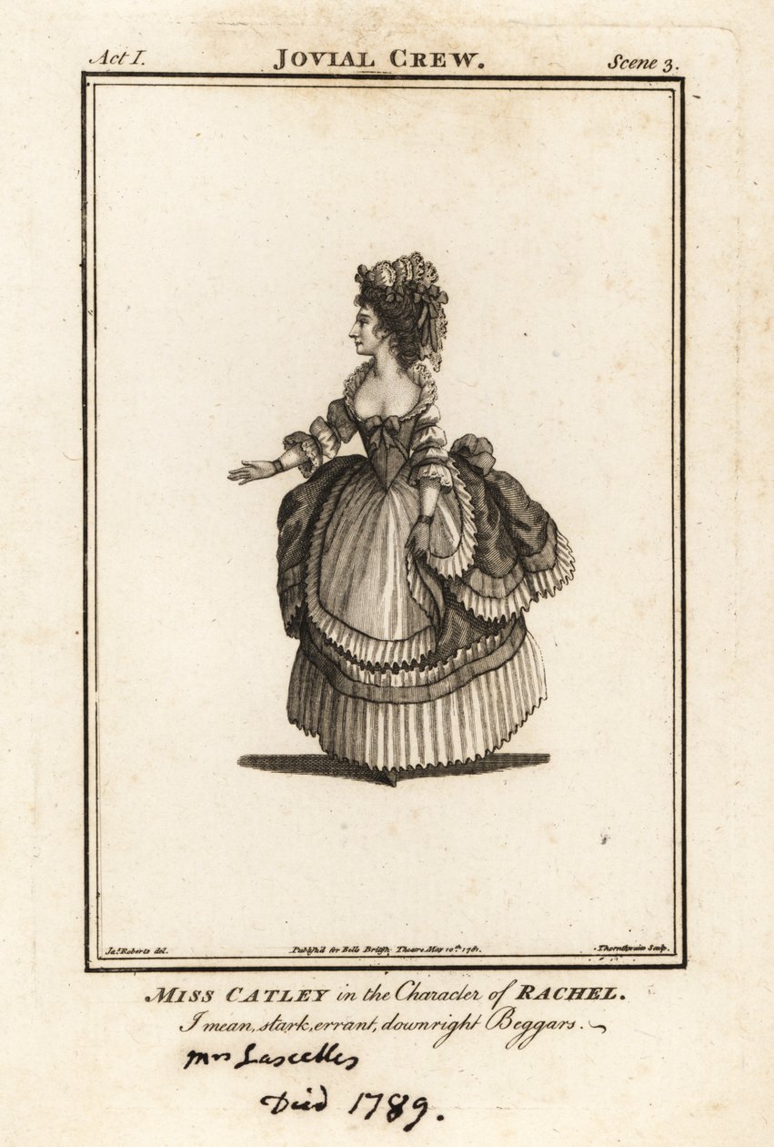 Miss Ann Catley in de rol van Rachel in Richard Brome