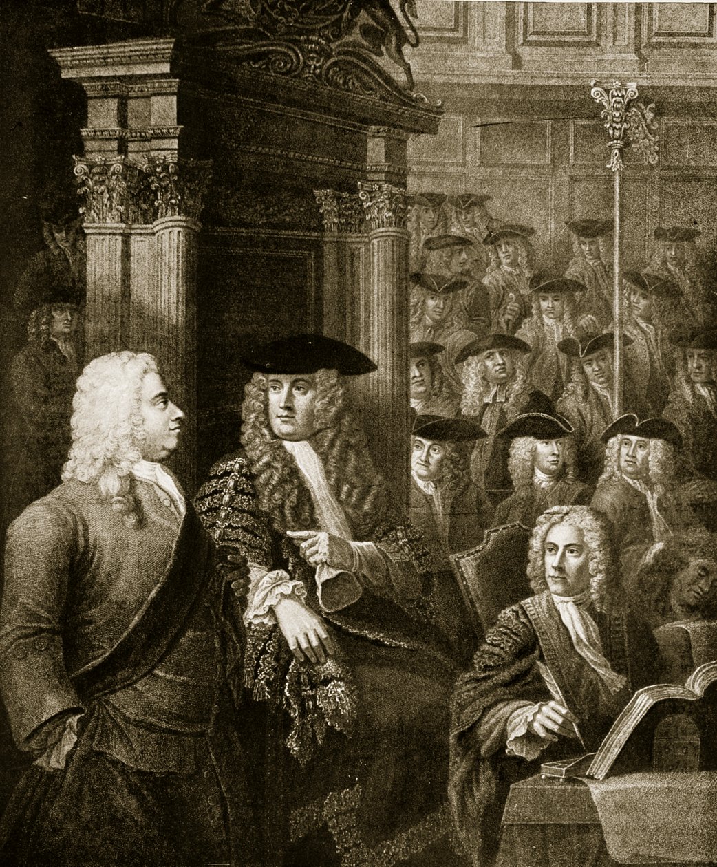 Het Lagerhuis in de administratie van Walpole, illustratie uit 