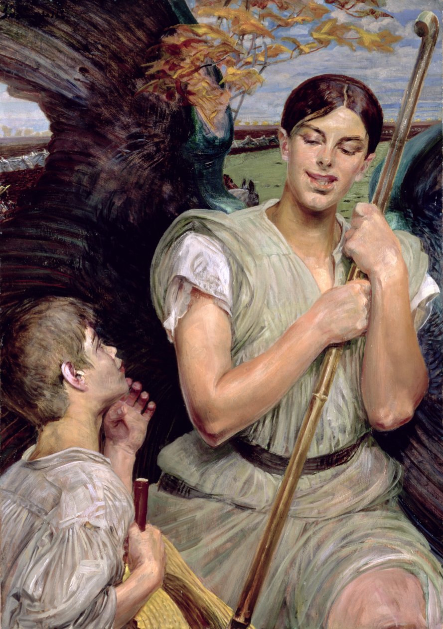 Engel en Herderjongen, 1911 door Jacek Malczewski