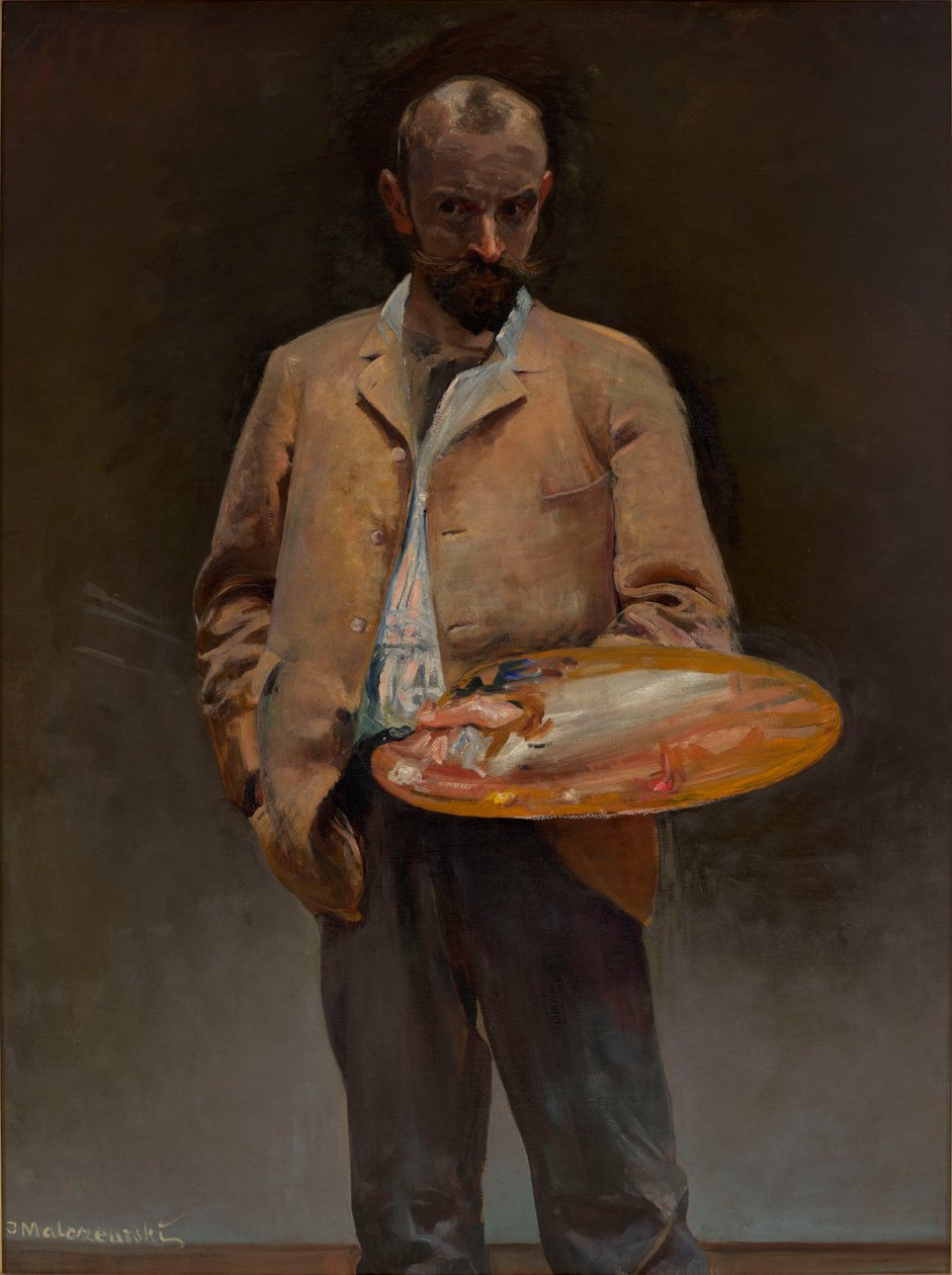 Zelfportret van de kunstenaar met palet door Jacek Malczewski