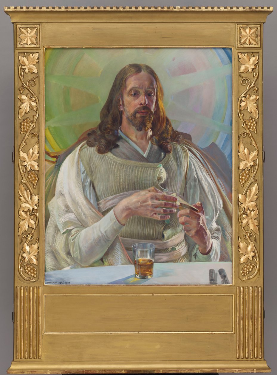 Christus in Emmaüs - middendeel van een drieluik door Jacek Malczewski