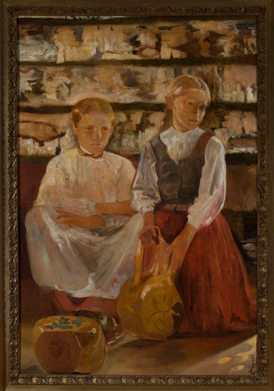 Twee meisjes met een kruik door Jacek Malczewski