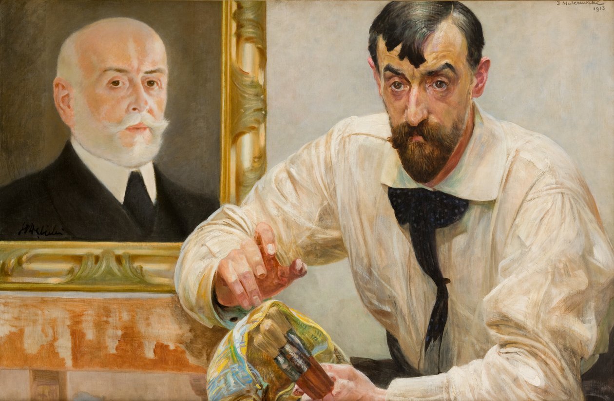 Portret van de schilder Stanisław Dębicki door Jacek Malczewski