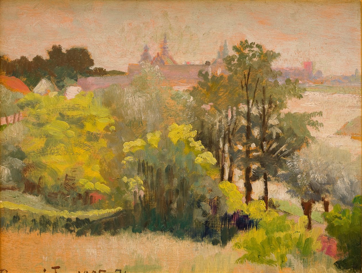 Uitzicht op Krakau vanuit Zwierzyniec door Jacek Malczewski