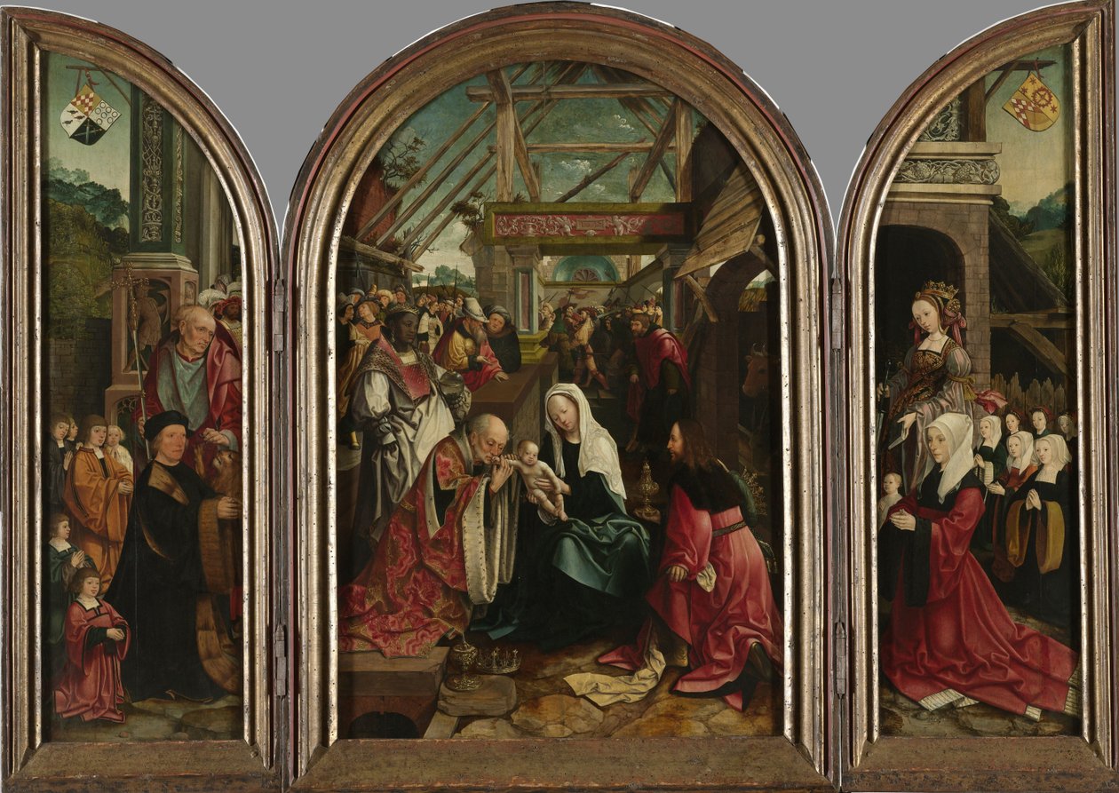 De aanbidding der wijzen door Jacob Cornelisz van Oostsanen