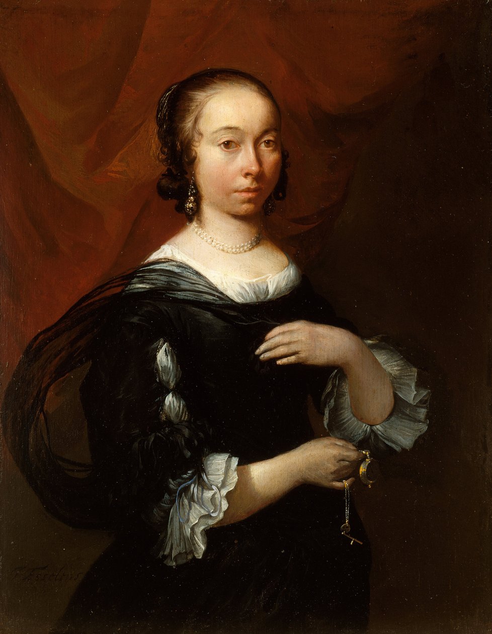 Portret van een dame, c.1665-70 door Jacob Esselens