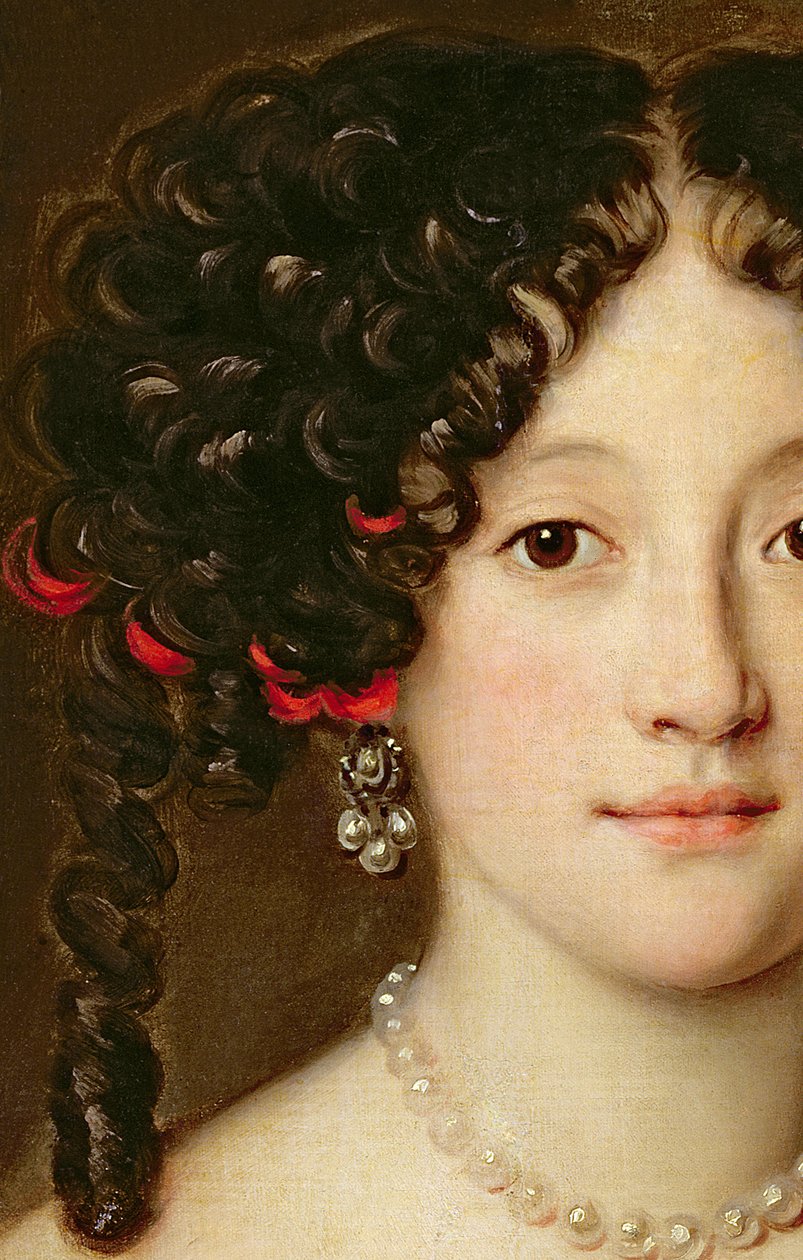 Portret van een vrouw (detail) door Jacob Ferdinand Voet
