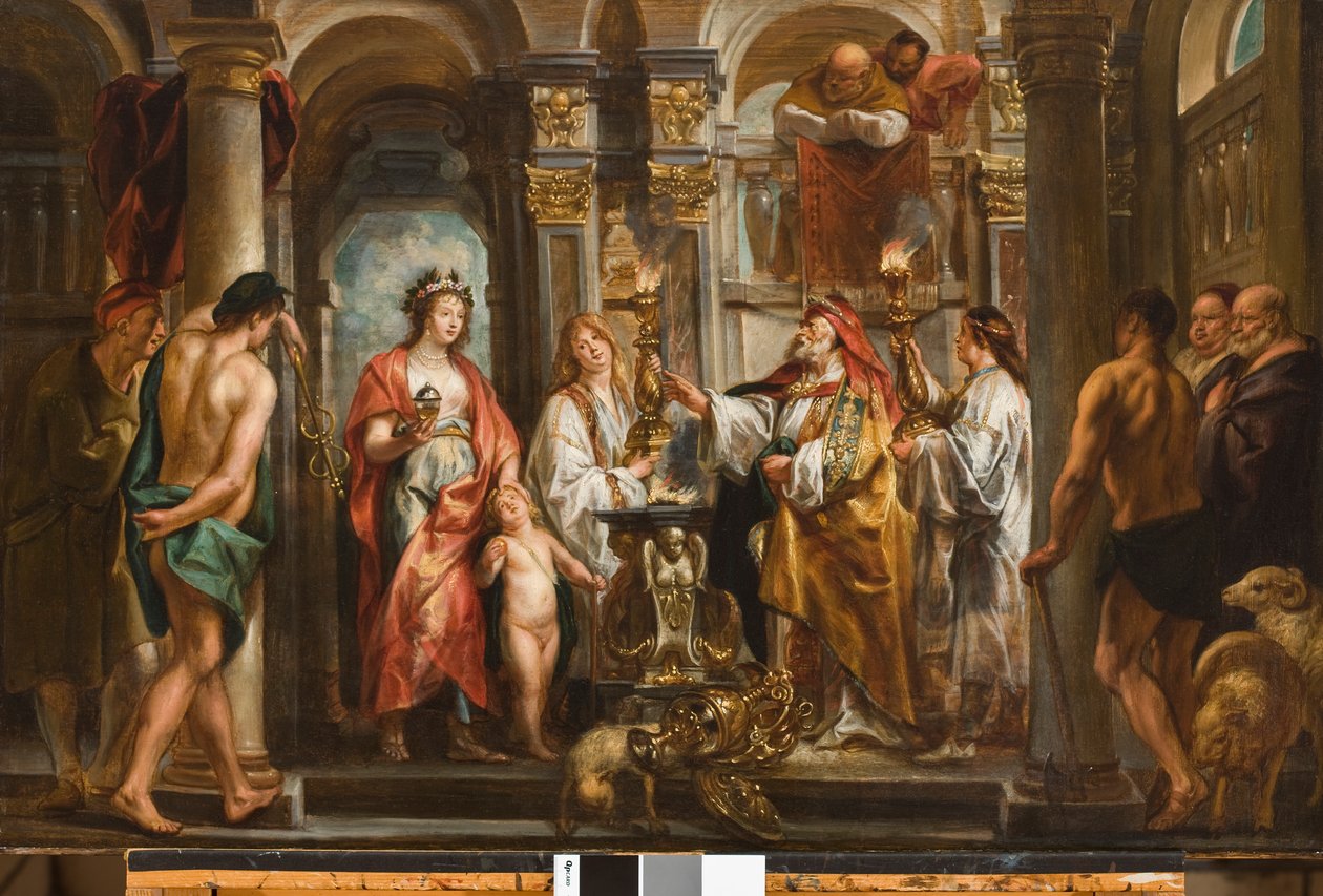 Een orakel (Thetis en Achilles voor het orakel) voor 1643 door Jacob Jordaens