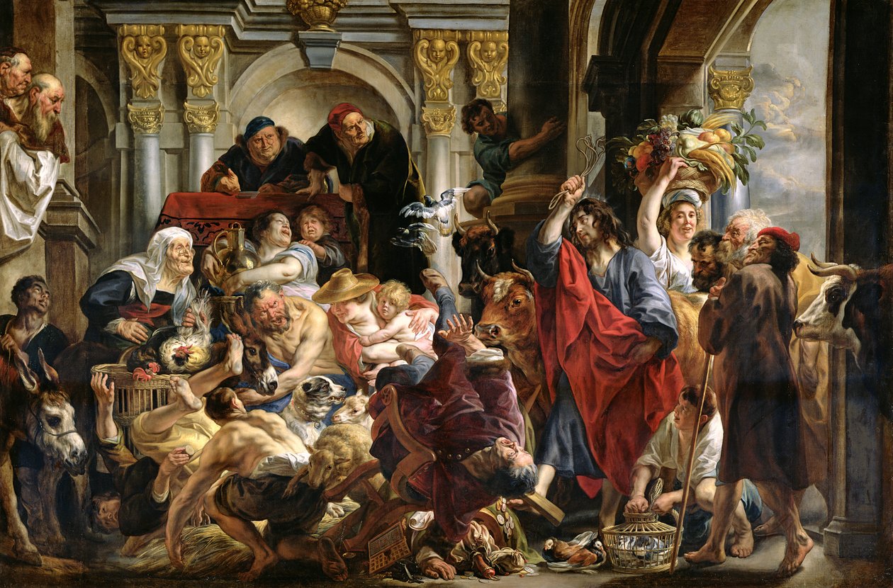 Christus Verdrijft de Kooplieden uit de Tempel door Jacob Jordaens