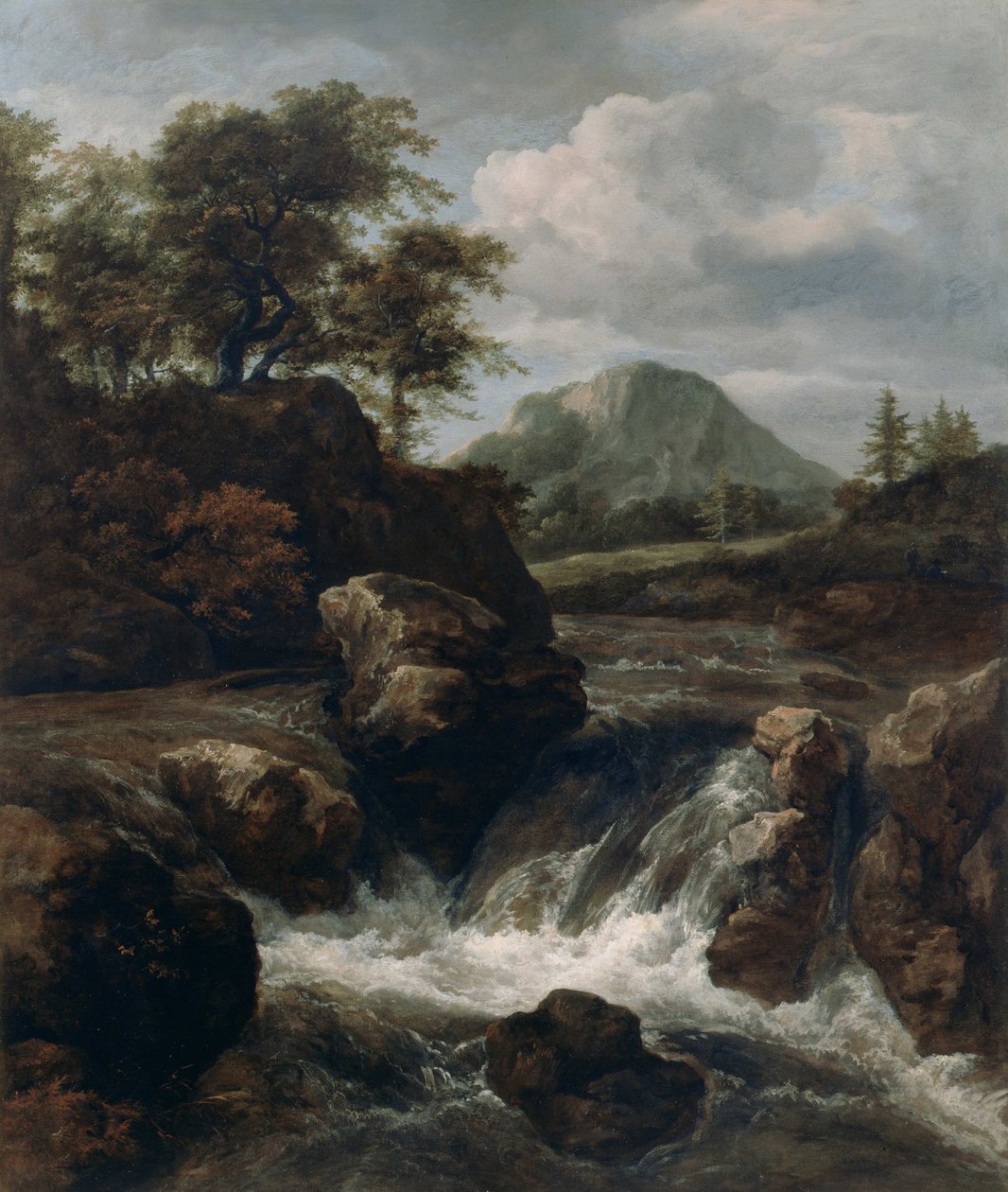 Een waterval door Jacob van Ruisdael