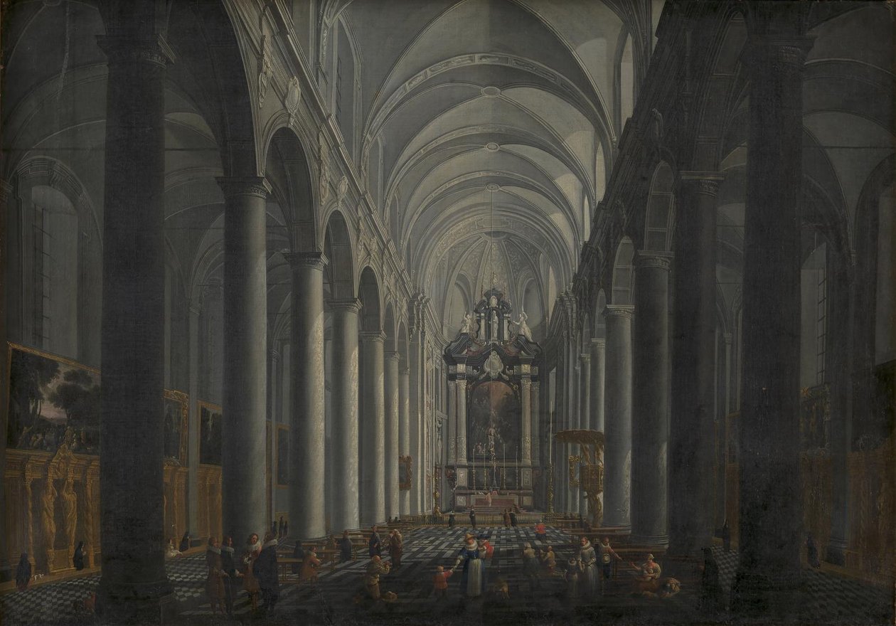 Interieur van de Jezuïetenkerk in Brugge door Jacob Balthasar Peeters