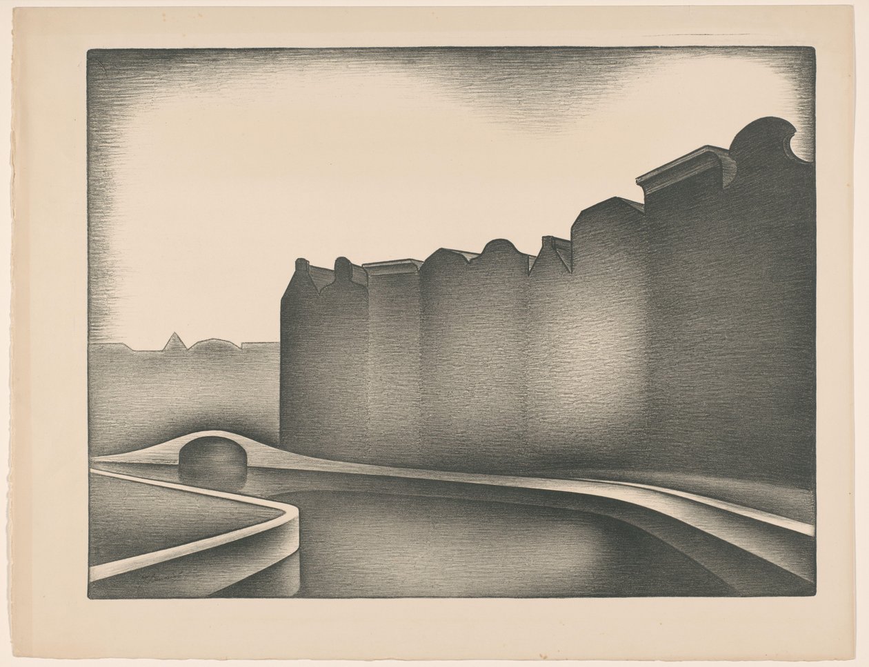 Huizen aan het water door Jacob Bendien (signed by artist)