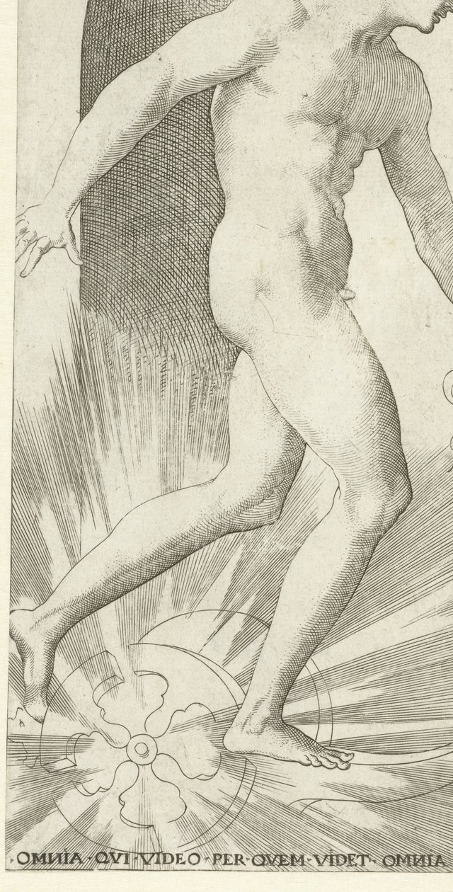 Apollo met lauwerkrans op een wagen door Jacob Binck
