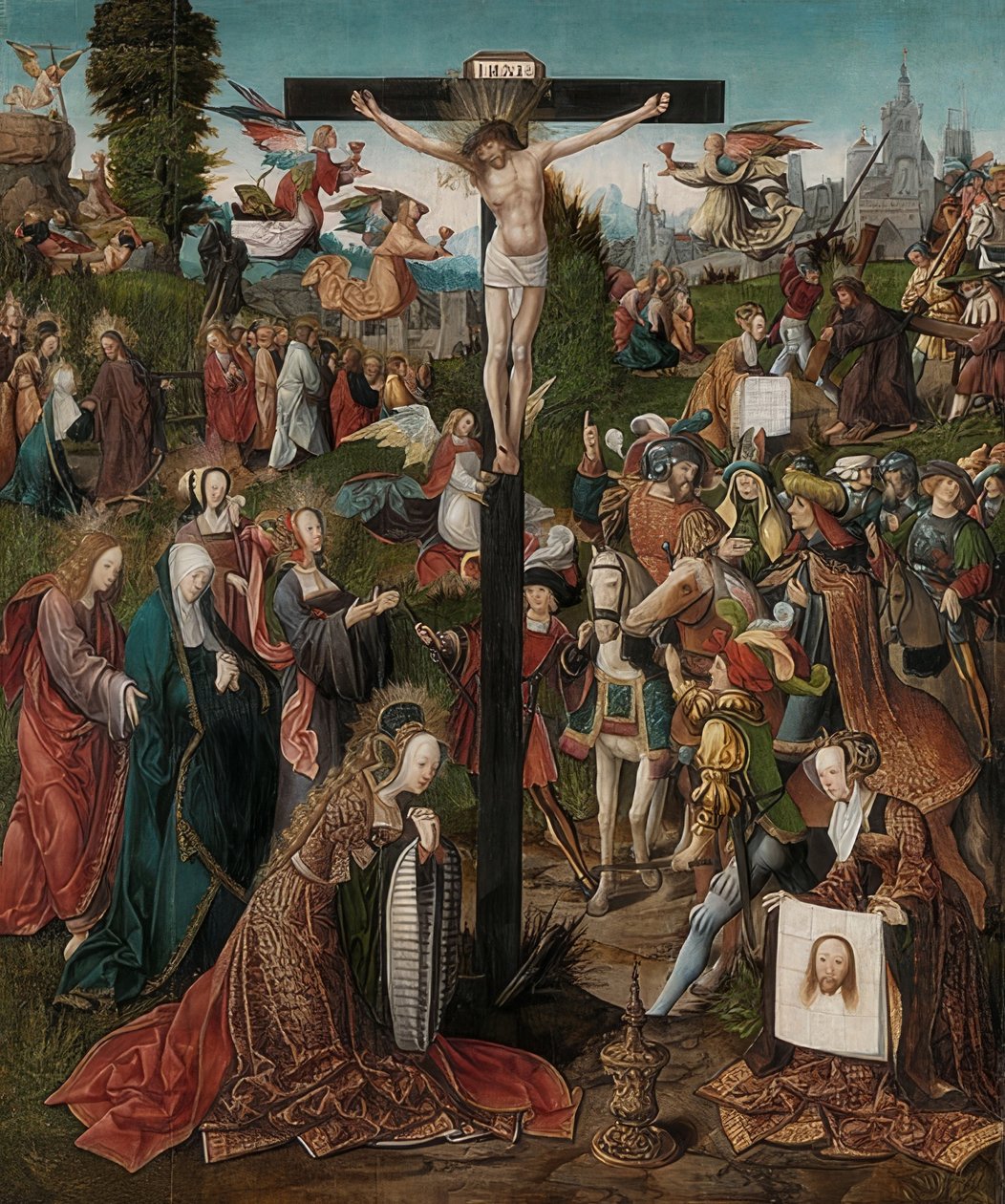 Kruisiging van Christus. Rond 1507-10 door Jacob Cornelisz van Oostsanen