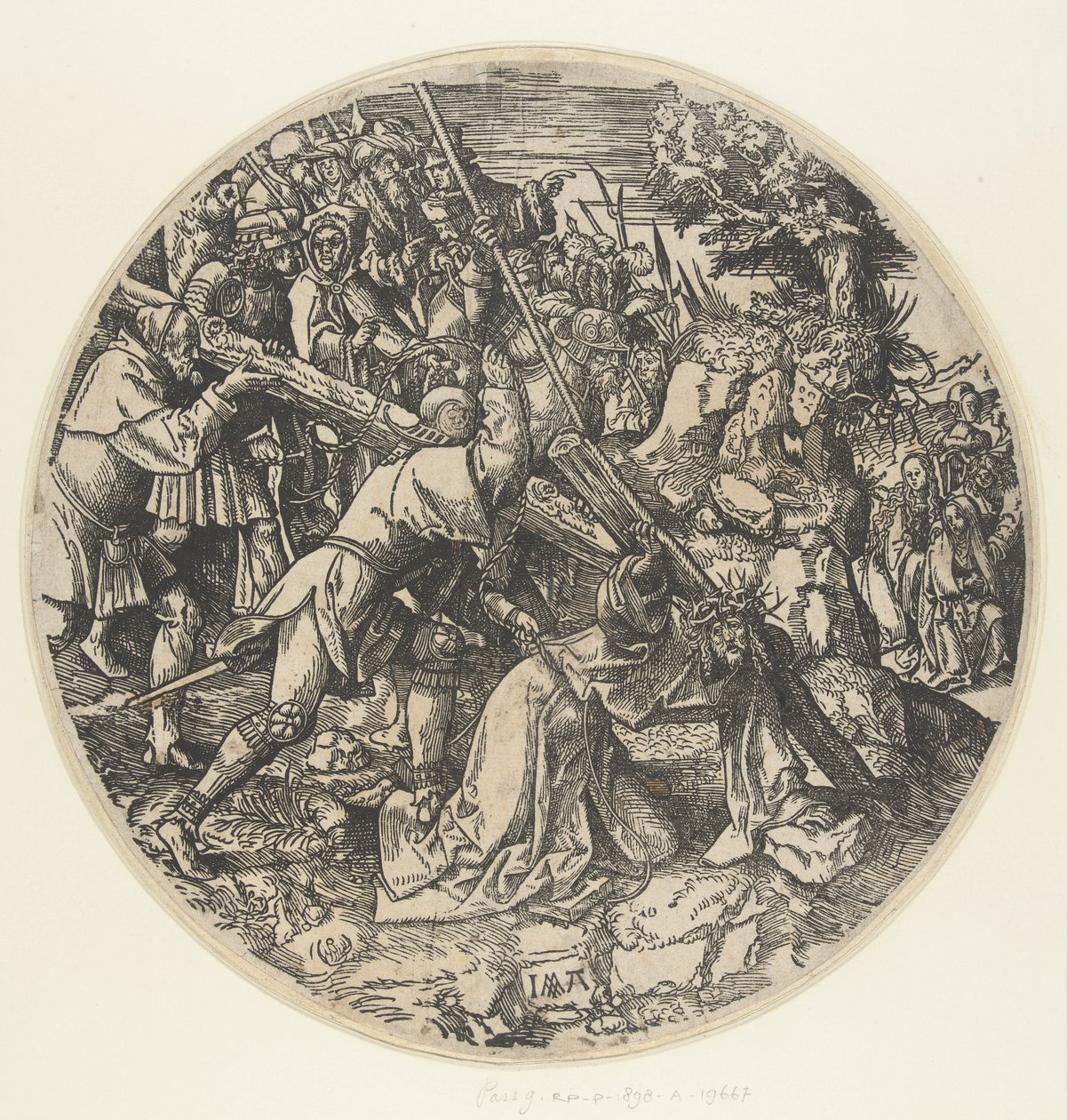 Kruisdraging De Ronde Passie (serie titel) door Jacob Cornelisz van Oostsanen