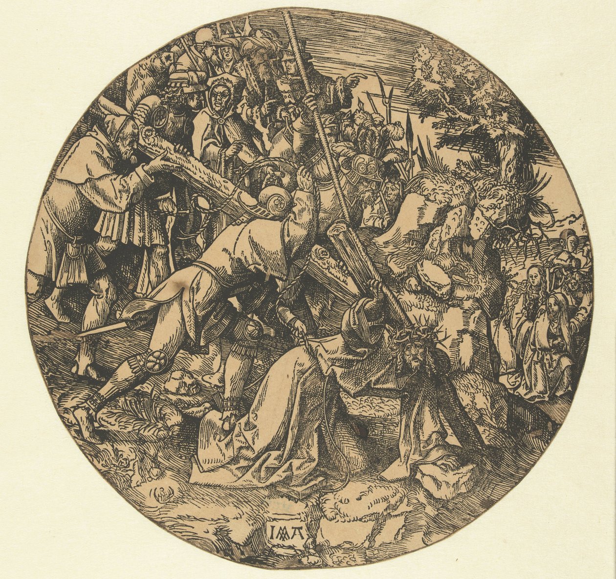 Kruisdraging De Ronde Passie (serie titel) door Jacob Cornelisz van Oostsanen