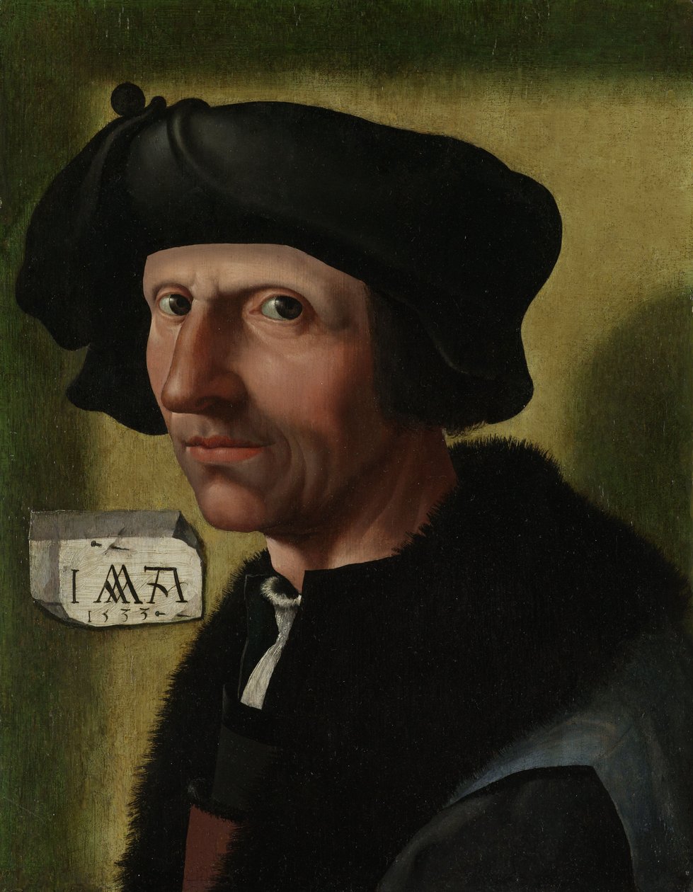 Portret van Jacob Cornelisz van Oostsanen, c.1533 door Jacob Cornelisz van Oostsanen