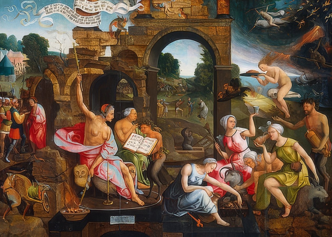 Saul en de heks van Endor door Jacob Cornelisz van Oostsanen