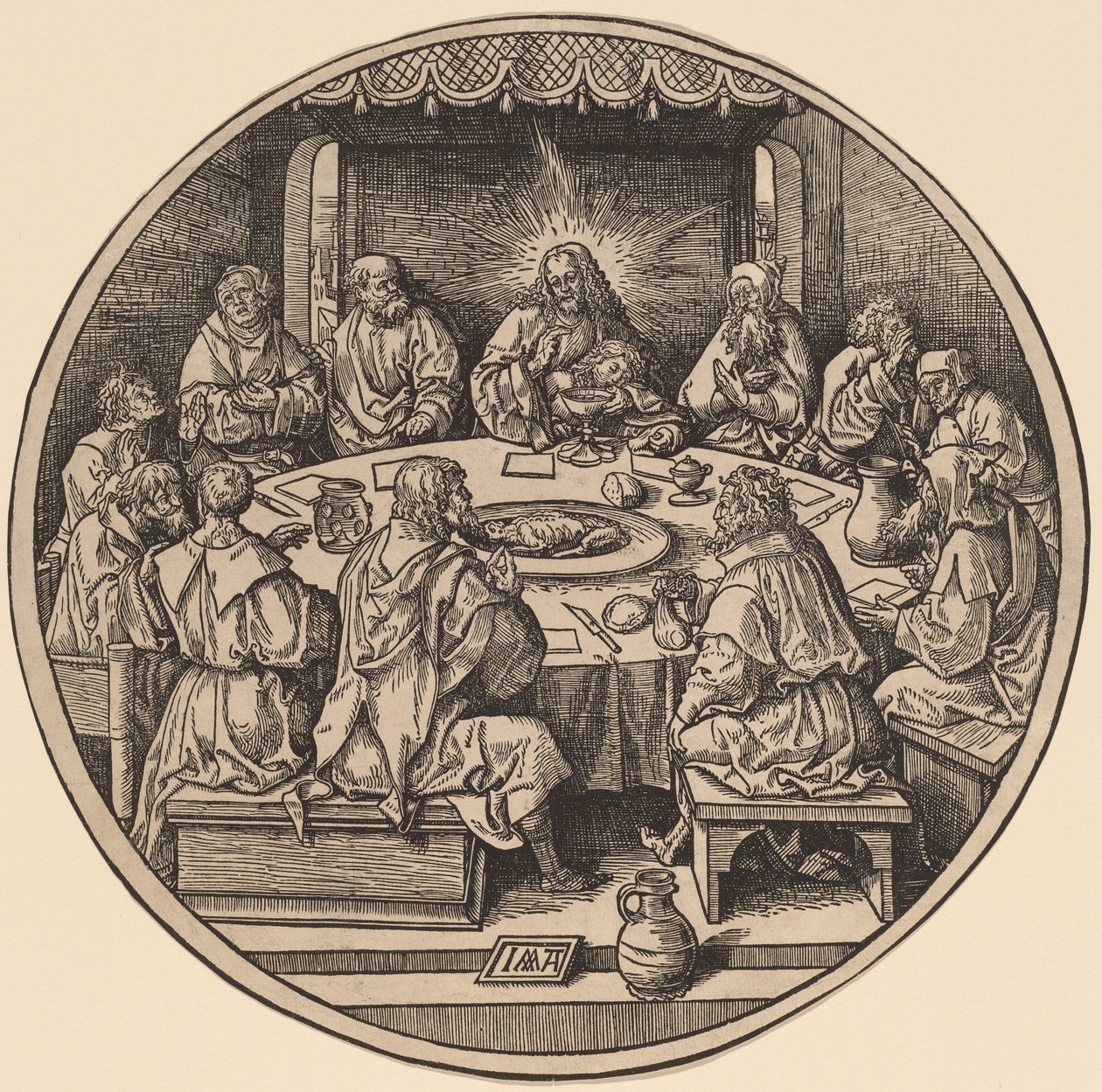 Het Laatste Avondmaal door Jacob Cornelisz van Oostsanen after Albrecht Dürer