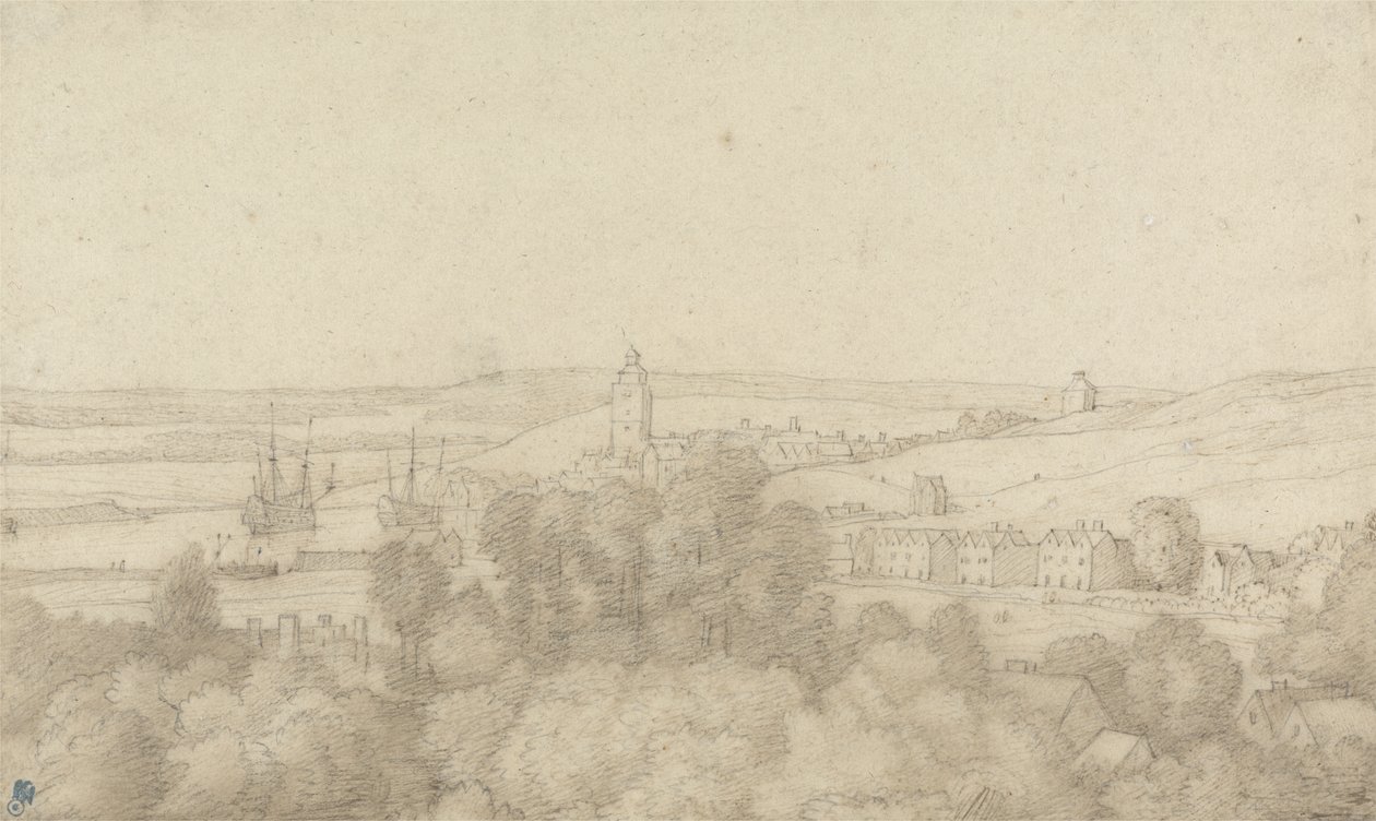 Een uitzicht op Chatham vanuit het westen door Jacob Esselens