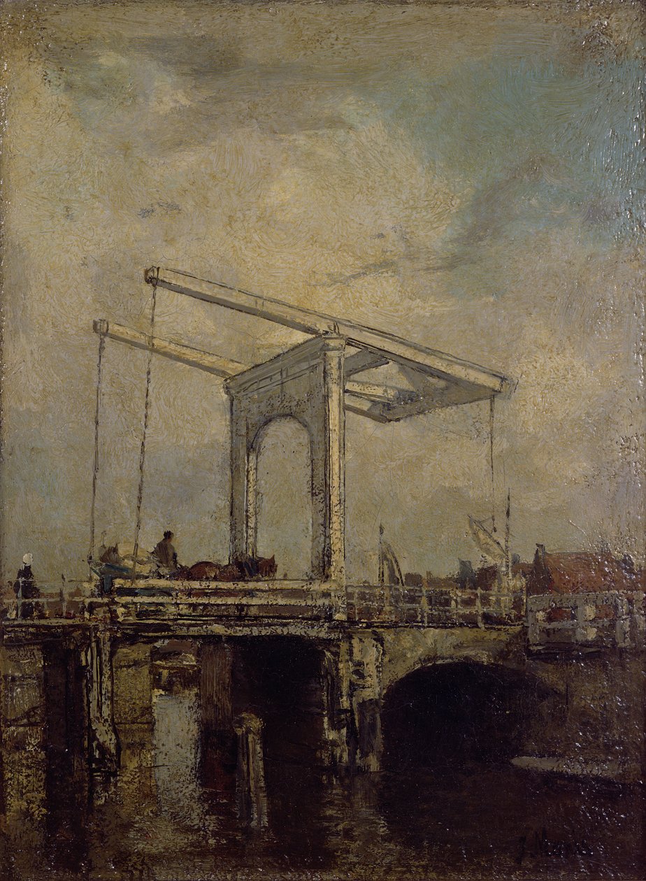 Een Ophaalbrug in een Nederlandse Stad, 1875 door Jacob Henricus or Hendricus Maris