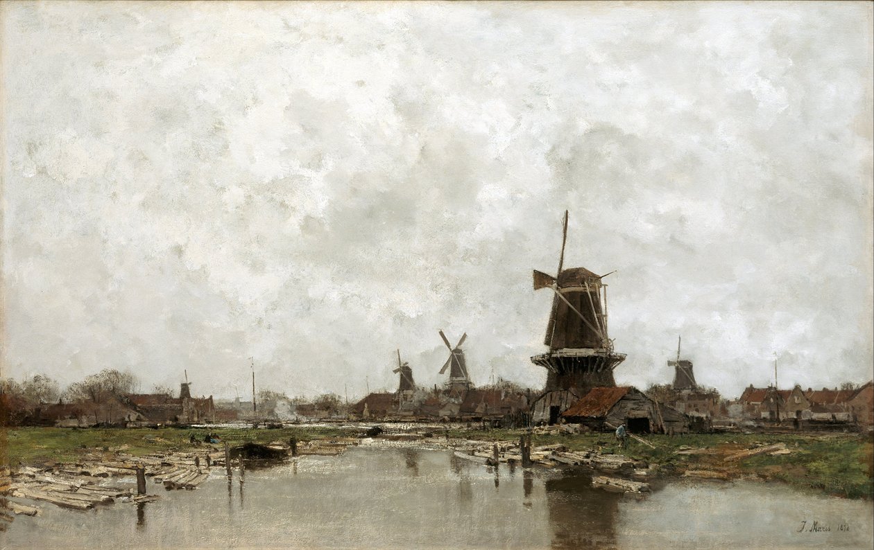 De vijf molens, 1878 door Jacob Henricus or Hendricus Maris