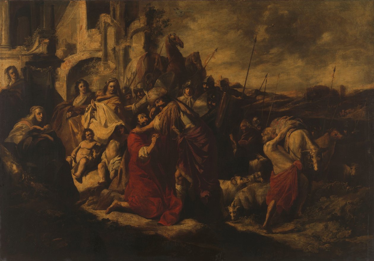 De Ontmoeting van Jakob en Esau door Jacob Hogers