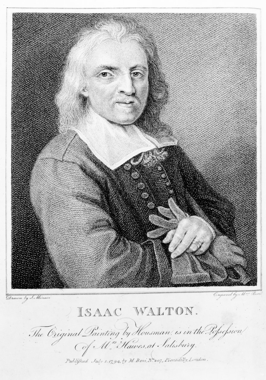 Portret van Isaac Walton (1593-1683) gegraveerd door Marino Bovi (1758-1805) 1794 door Jacob Huysmans
