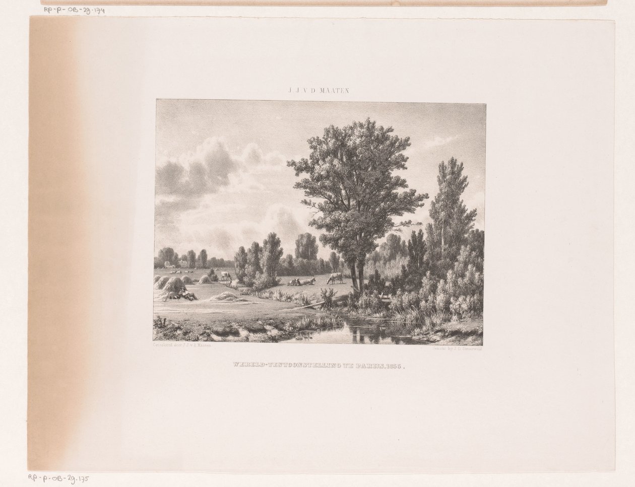 Landschap met koeien en rustende herder door Jacob Jan van der Maaten