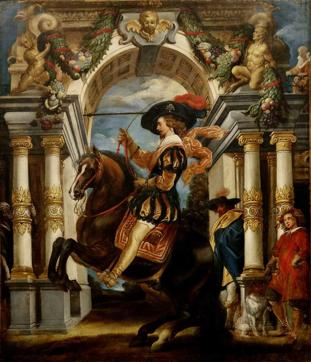 Een cavalier voert de levade uit door Jacob Jordaens