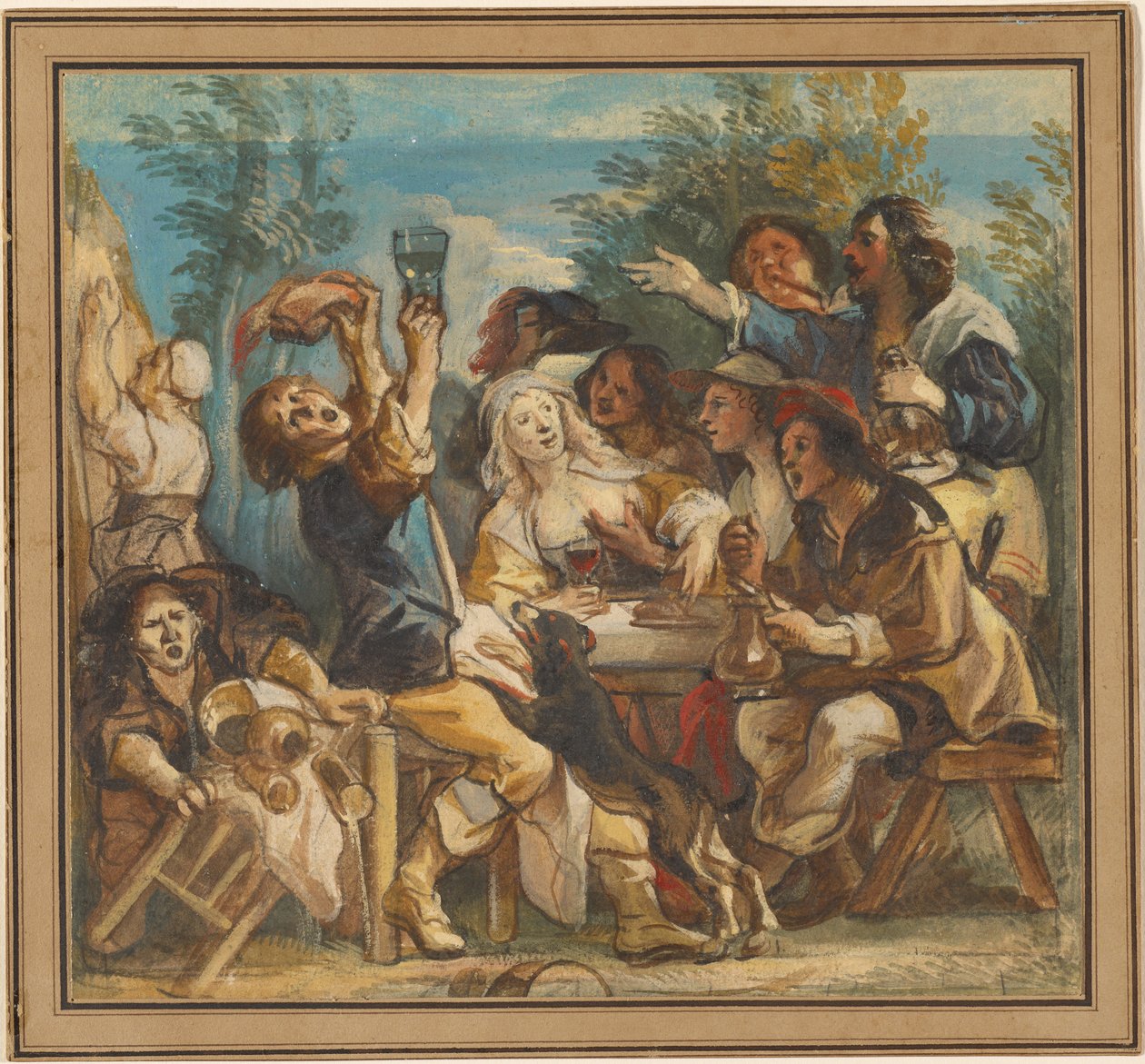 Een vrolijk gezelschap door Jacob Jordaens