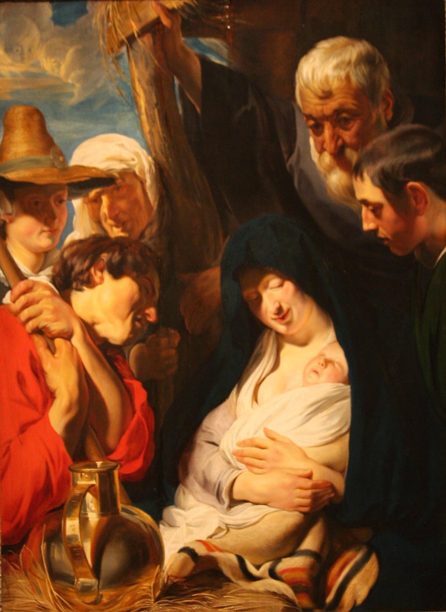 Aanbidding van de herders door Jacob Jordaens