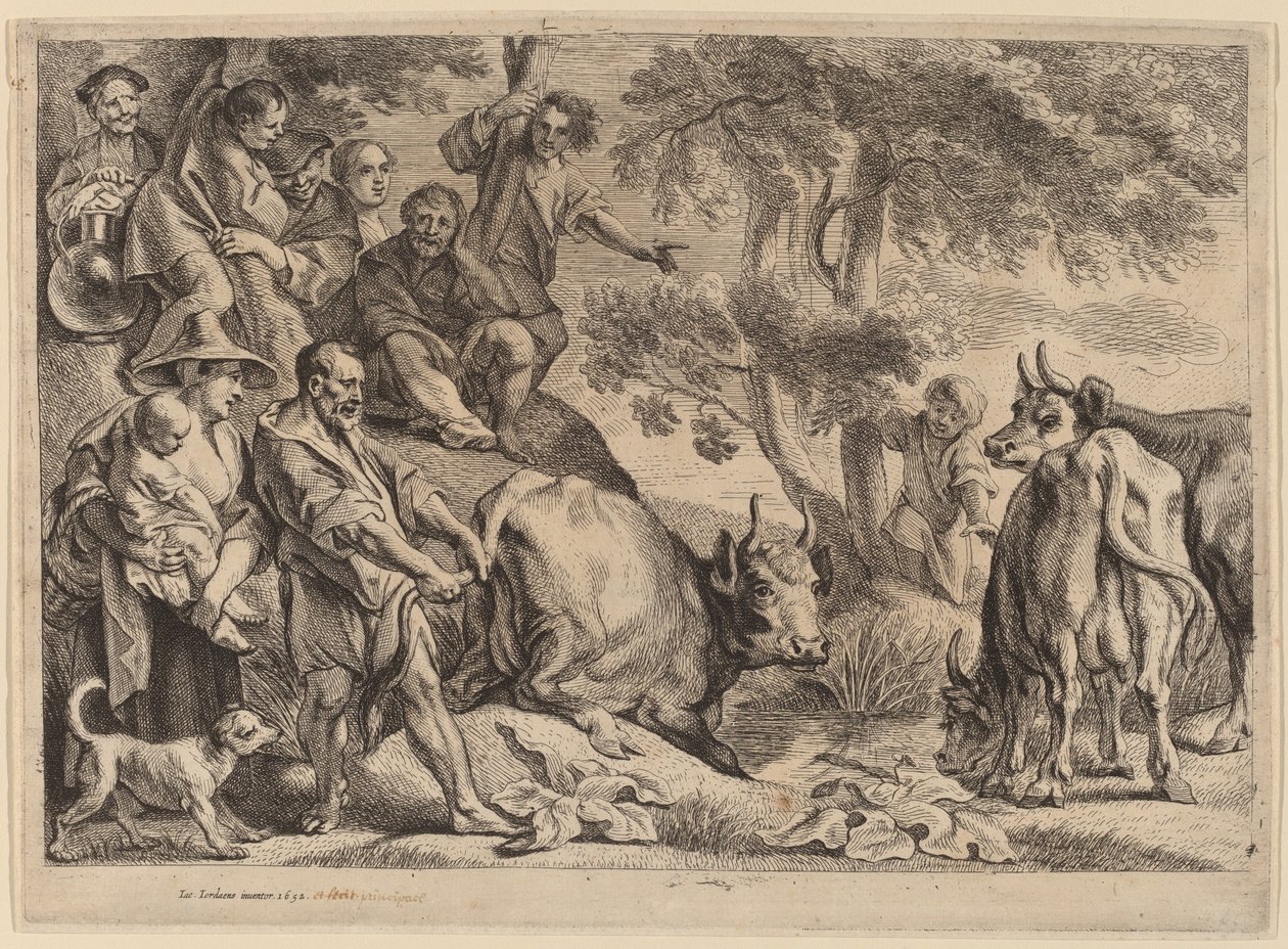 Cacus Steelt het Vee van Hercules door Jacob Jordaens