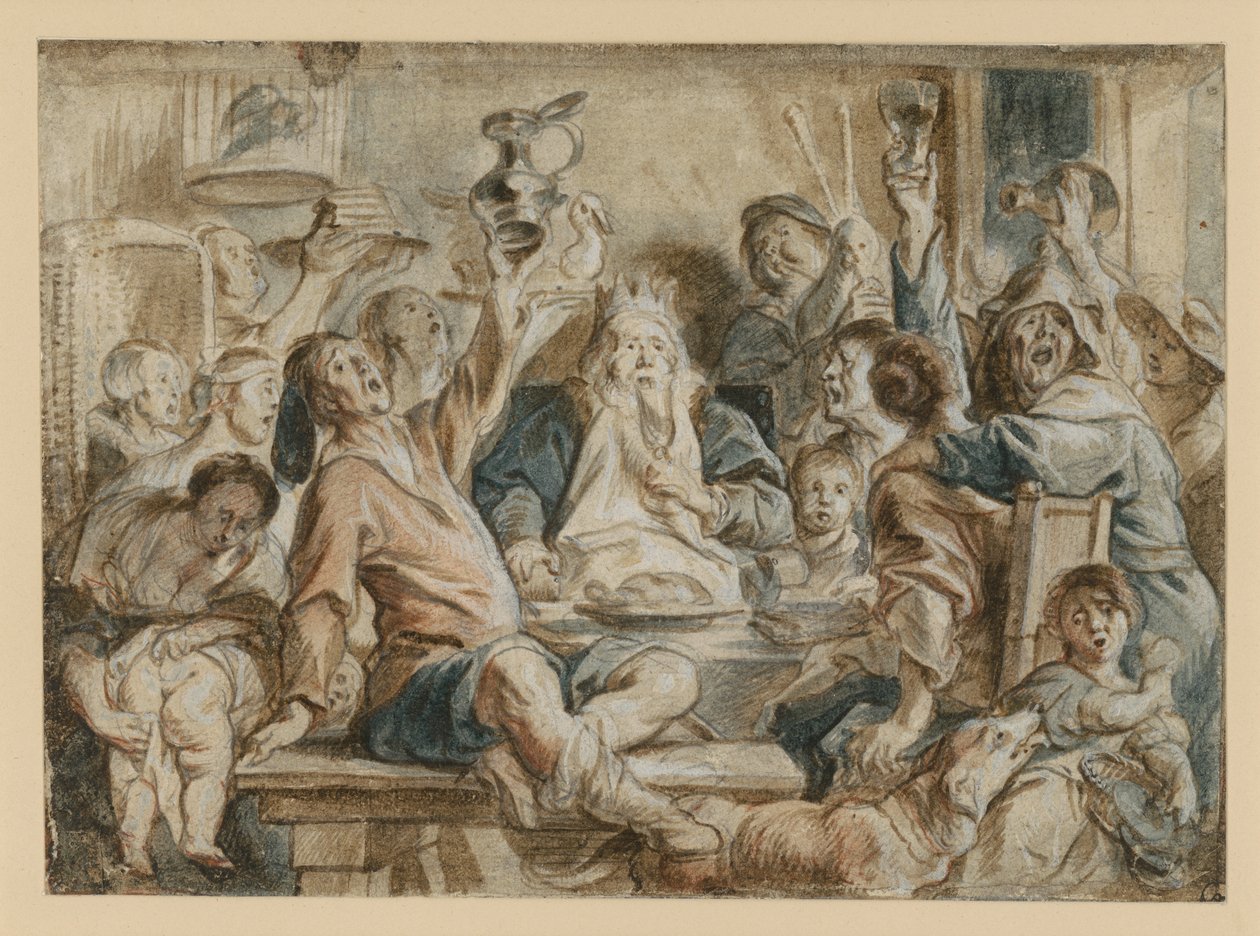Het feest van de Bonenkoning door Jacob Jordaens