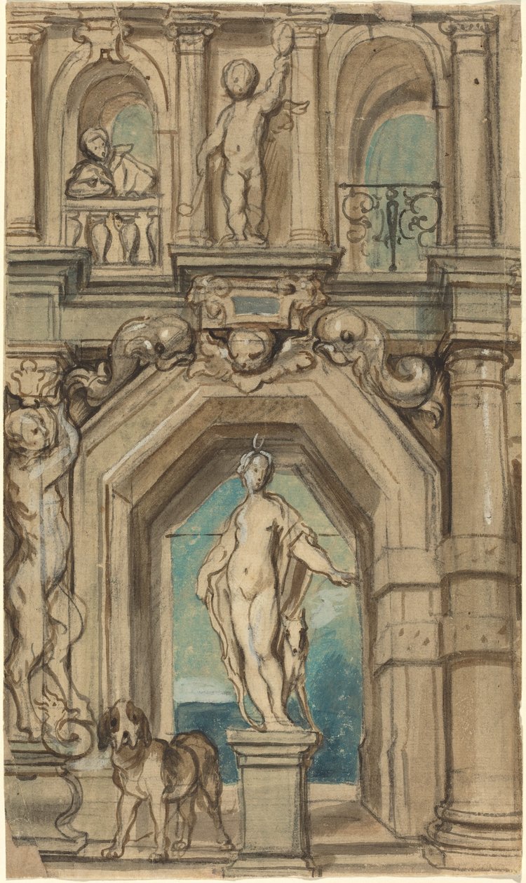 Ontwerp voor een Muurdecoratie door Jacob Jordaens