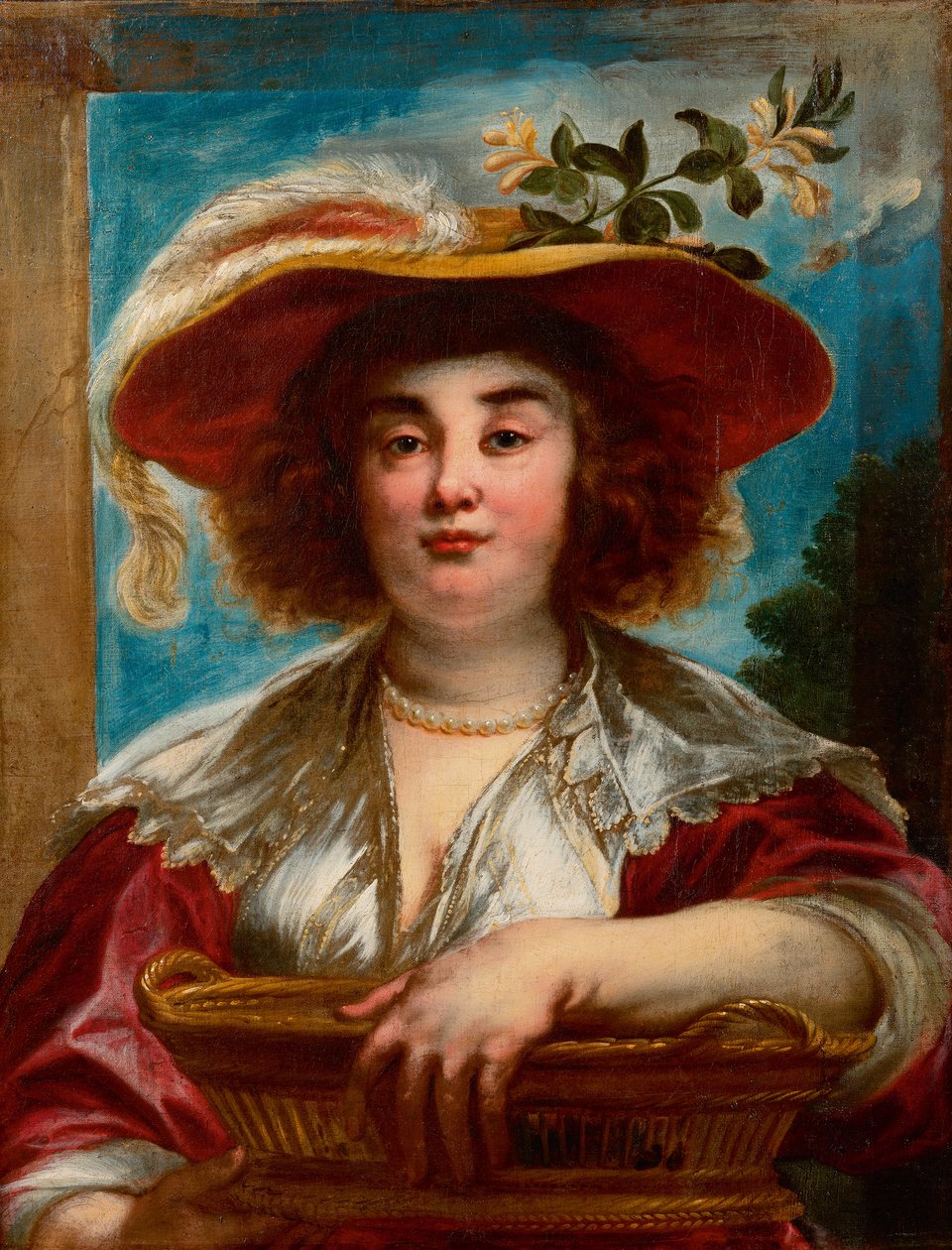Portret van Elisabeth Jordaens, de oudste dochter van de kunstenaar door Jacob Jordaens