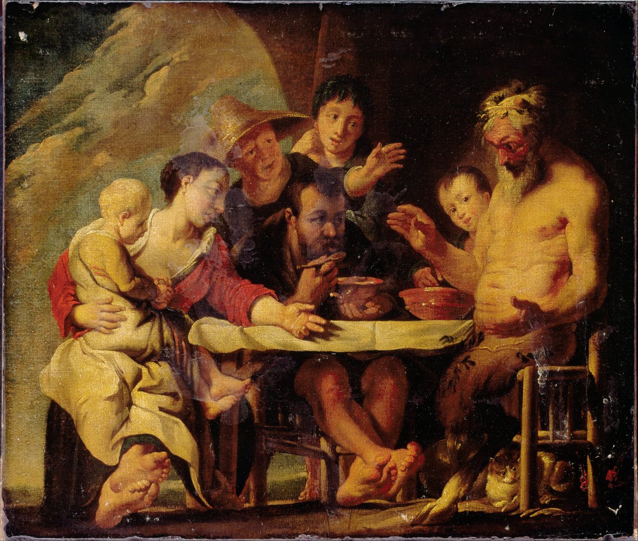 Satyr en boeren door Jacob Jordaens